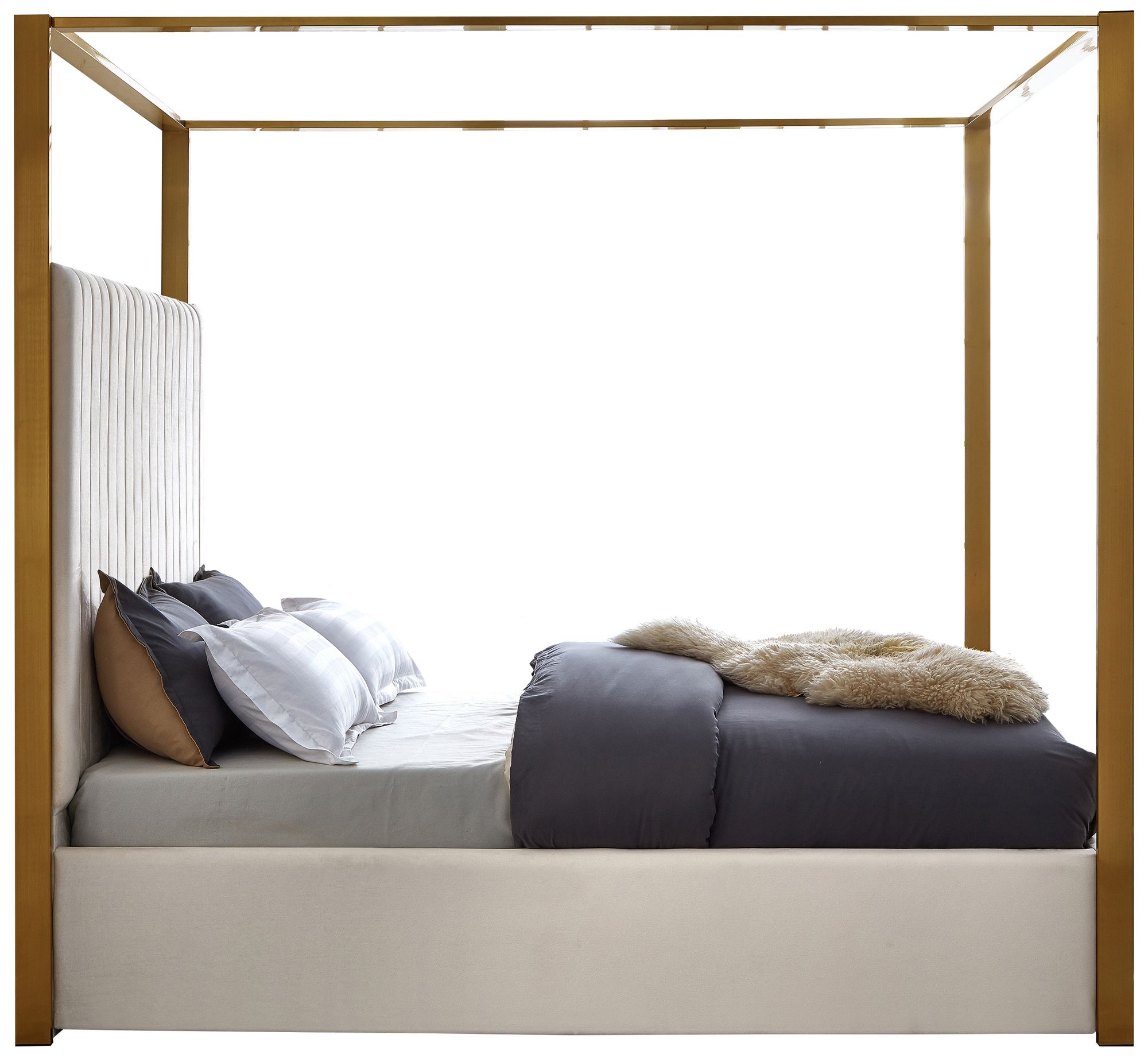 Jones Velvet King Size Canopy Bed