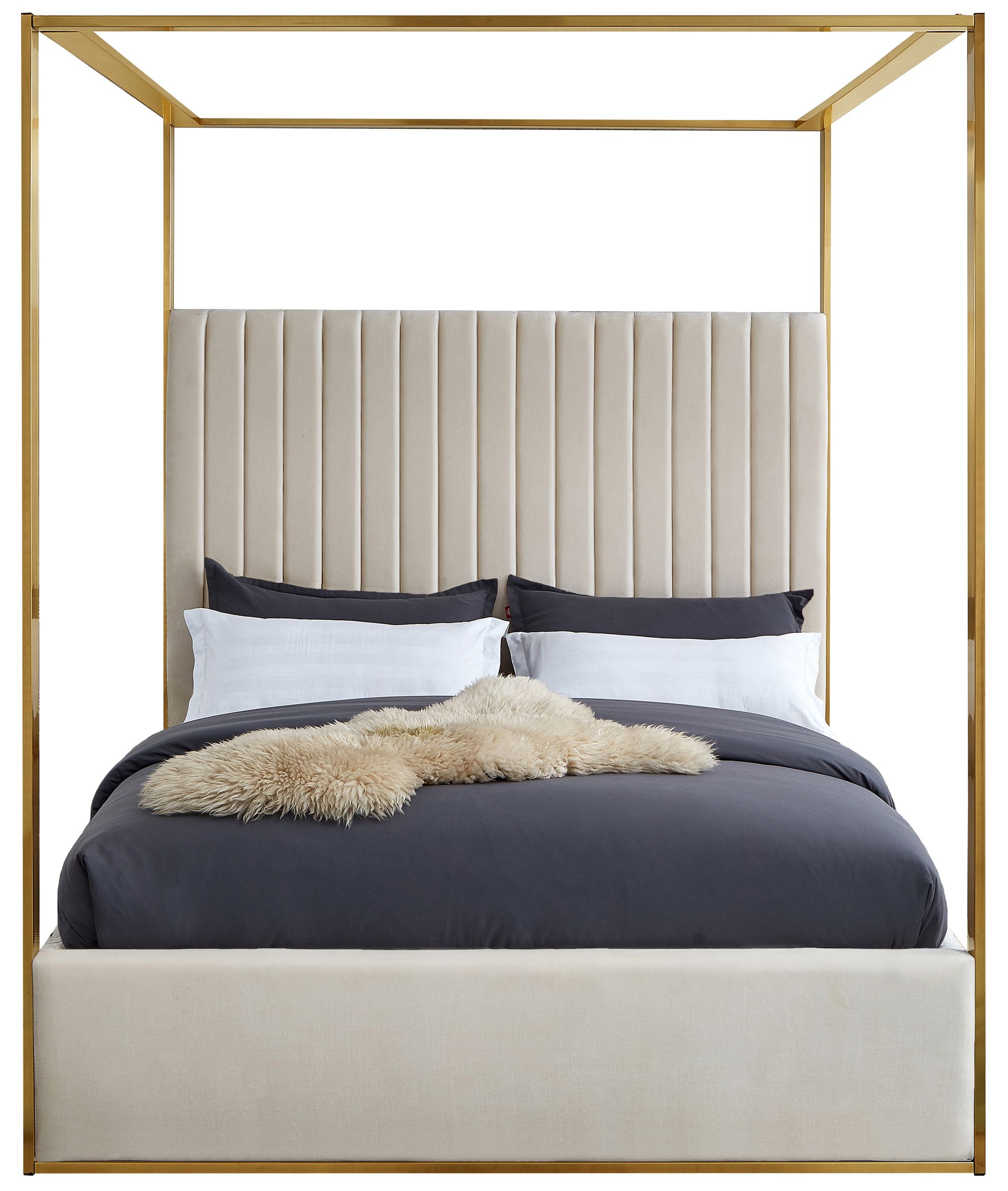 Jones Velvet Queen Size Canopy Bed