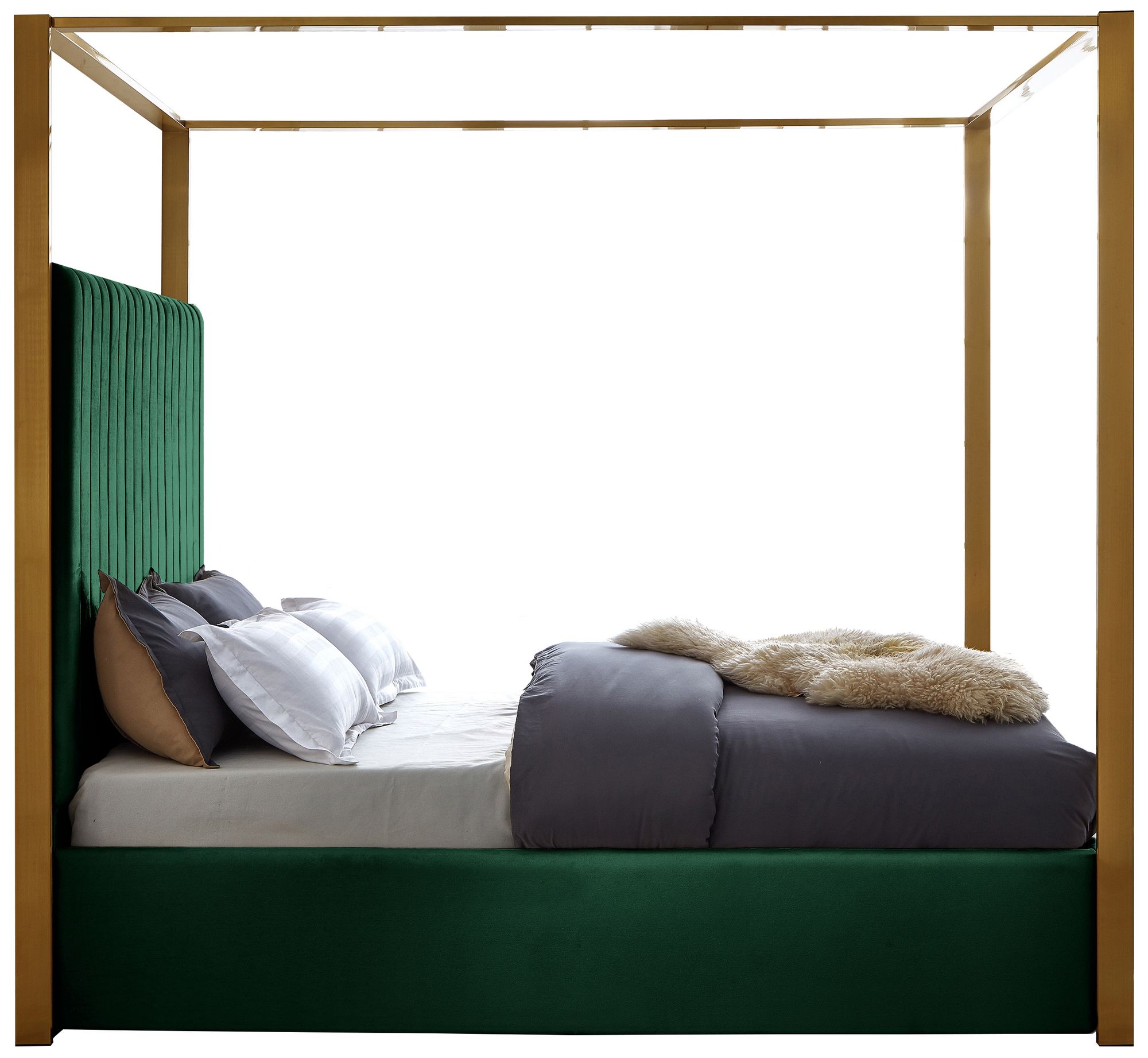 Jones Velvet King Size Canopy Bed