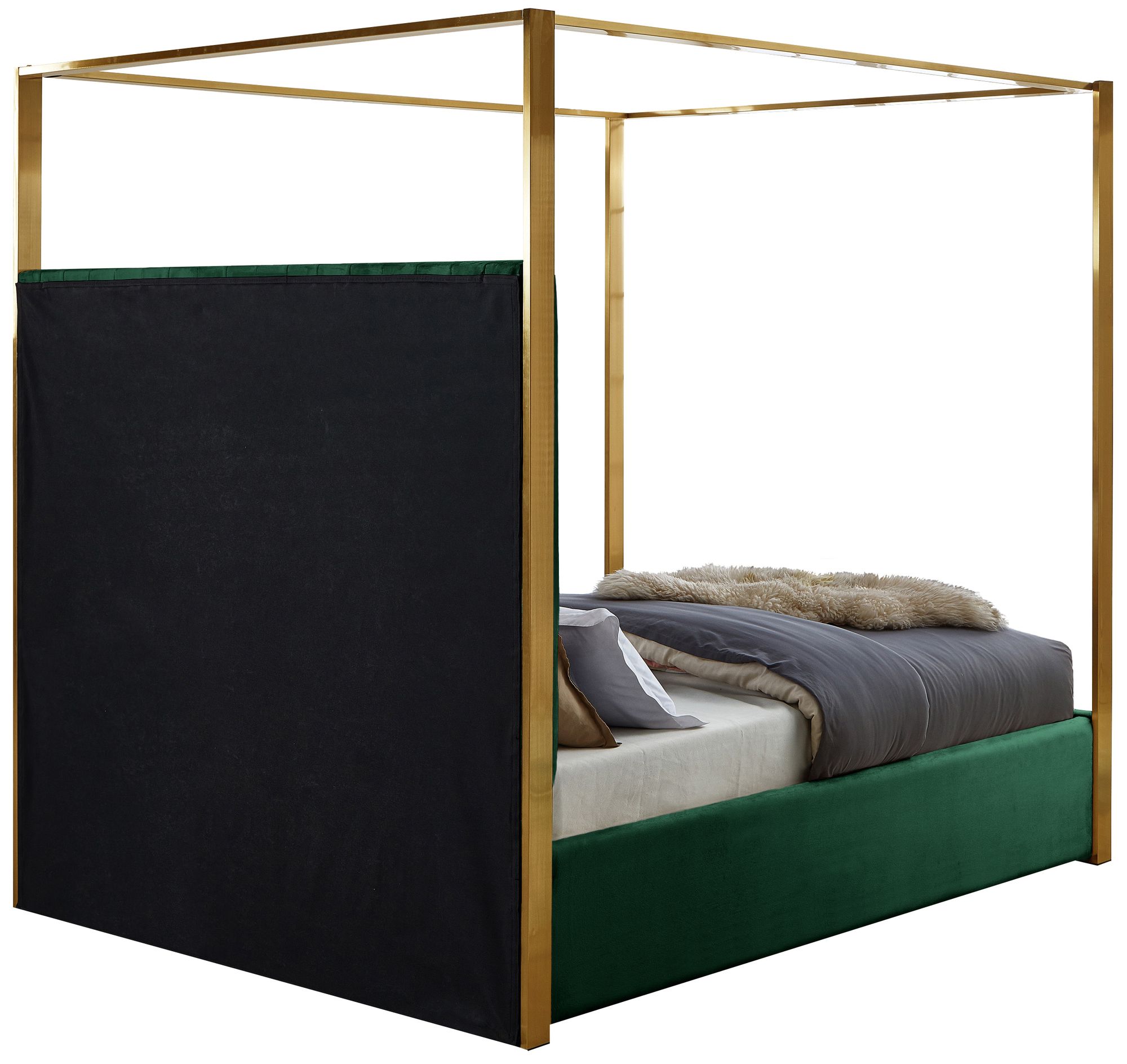 Jones Velvet King Size Canopy Bed