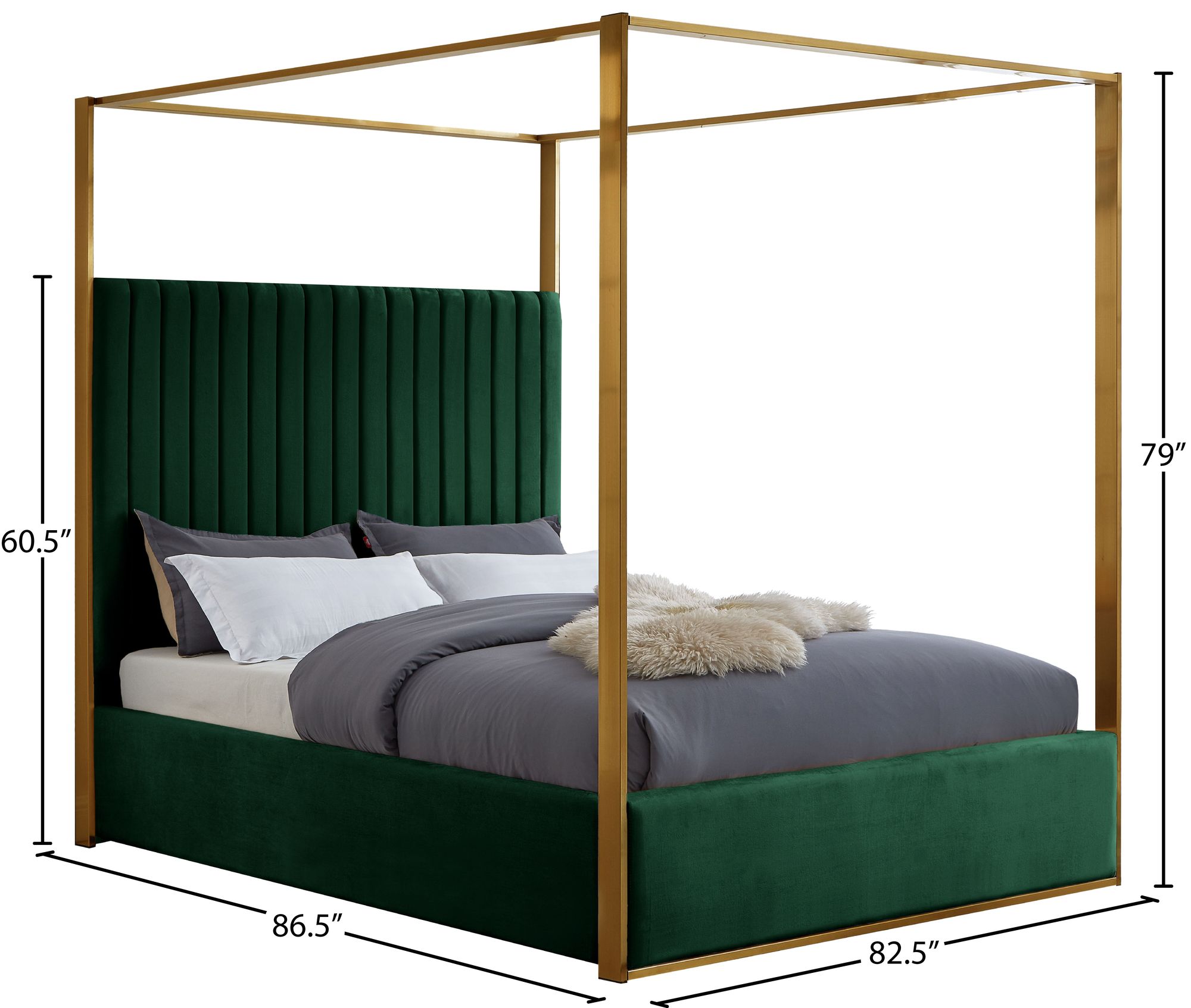 Jones Velvet King Size Canopy Bed