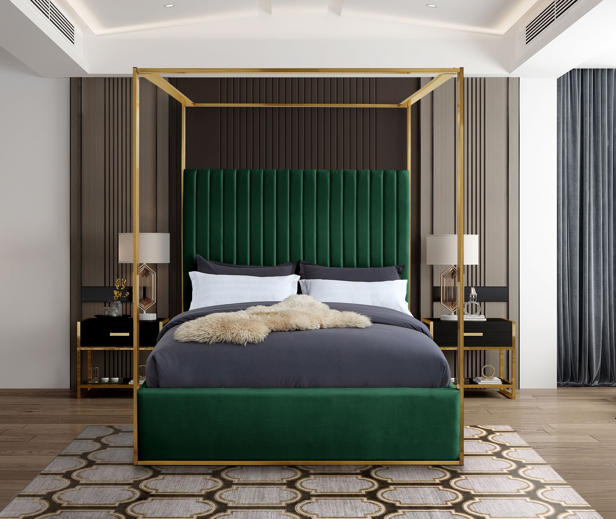Jones Velvet Canopy Bed