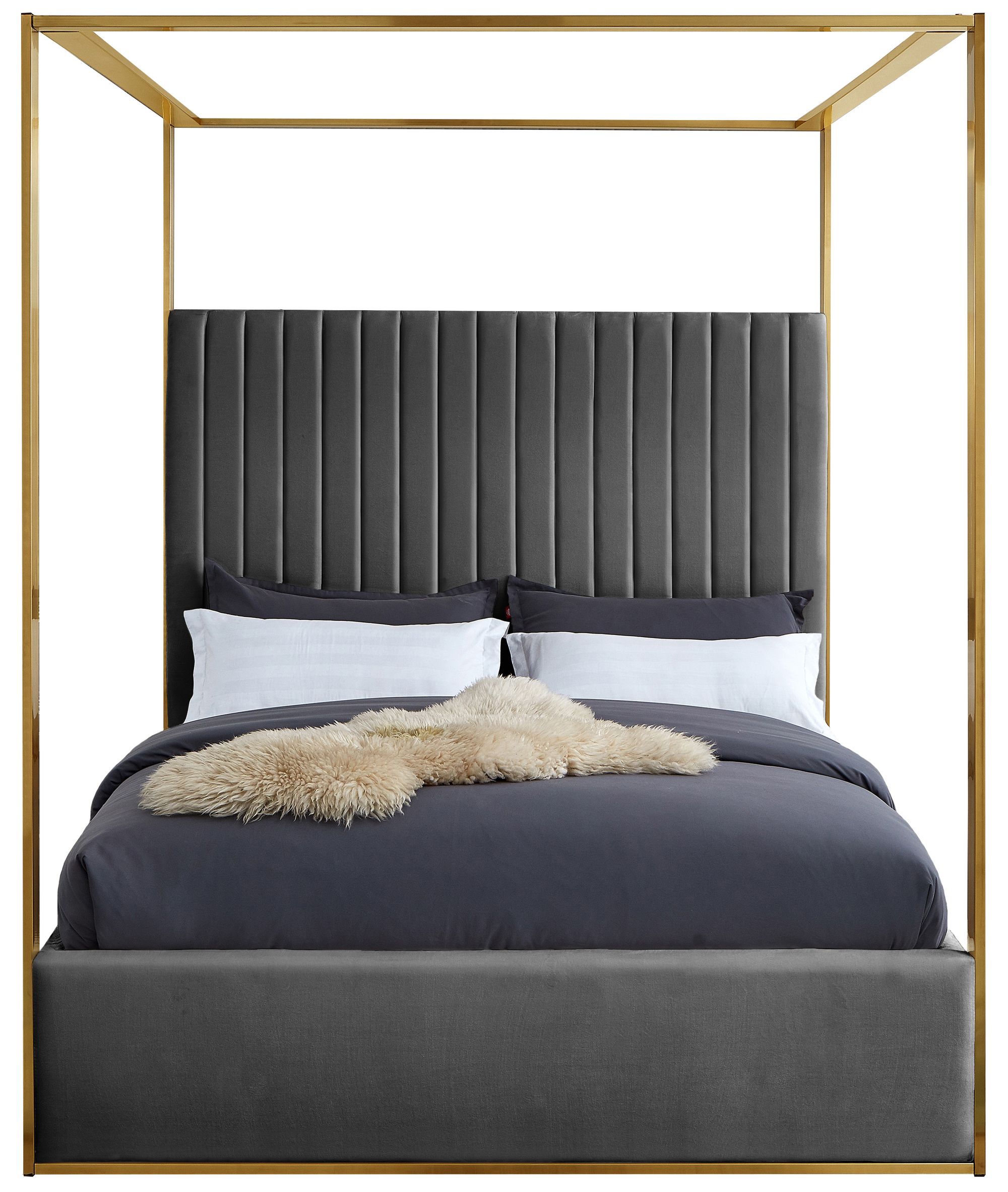 Jones Velvet King Size Canopy Bed