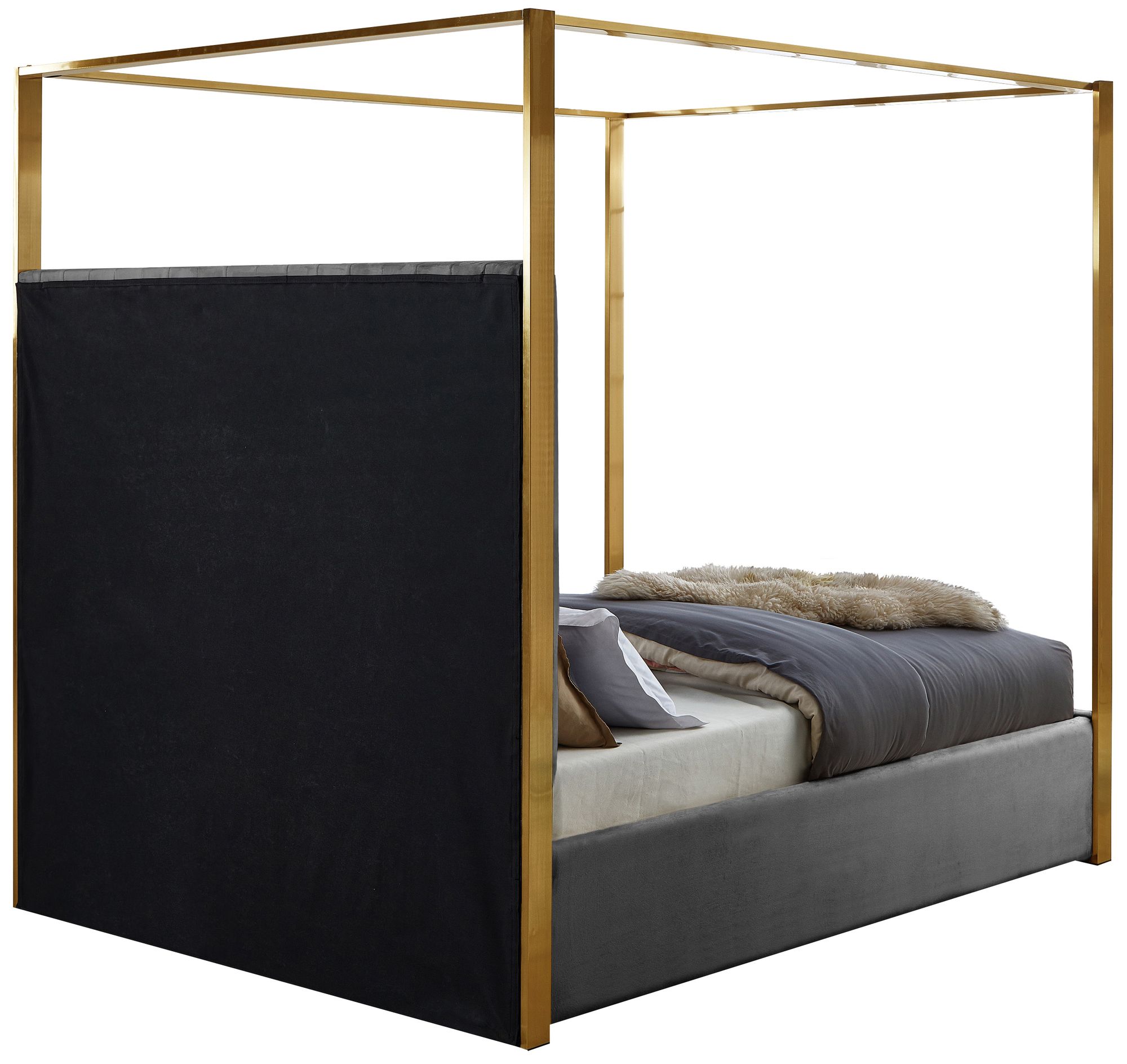Jones Velvet Queen Size Canopy Bed