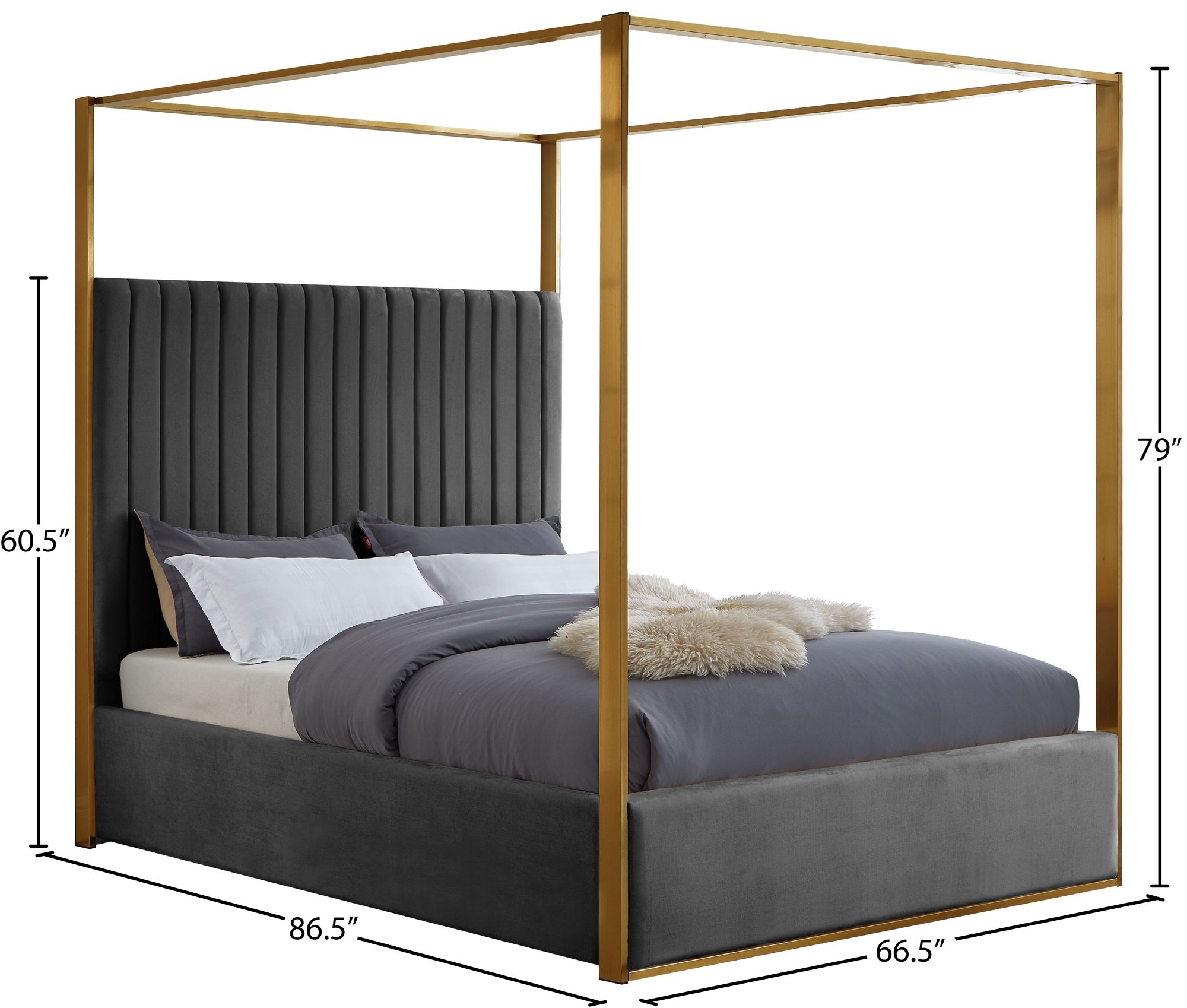 Jones Velvet Canopy Bed