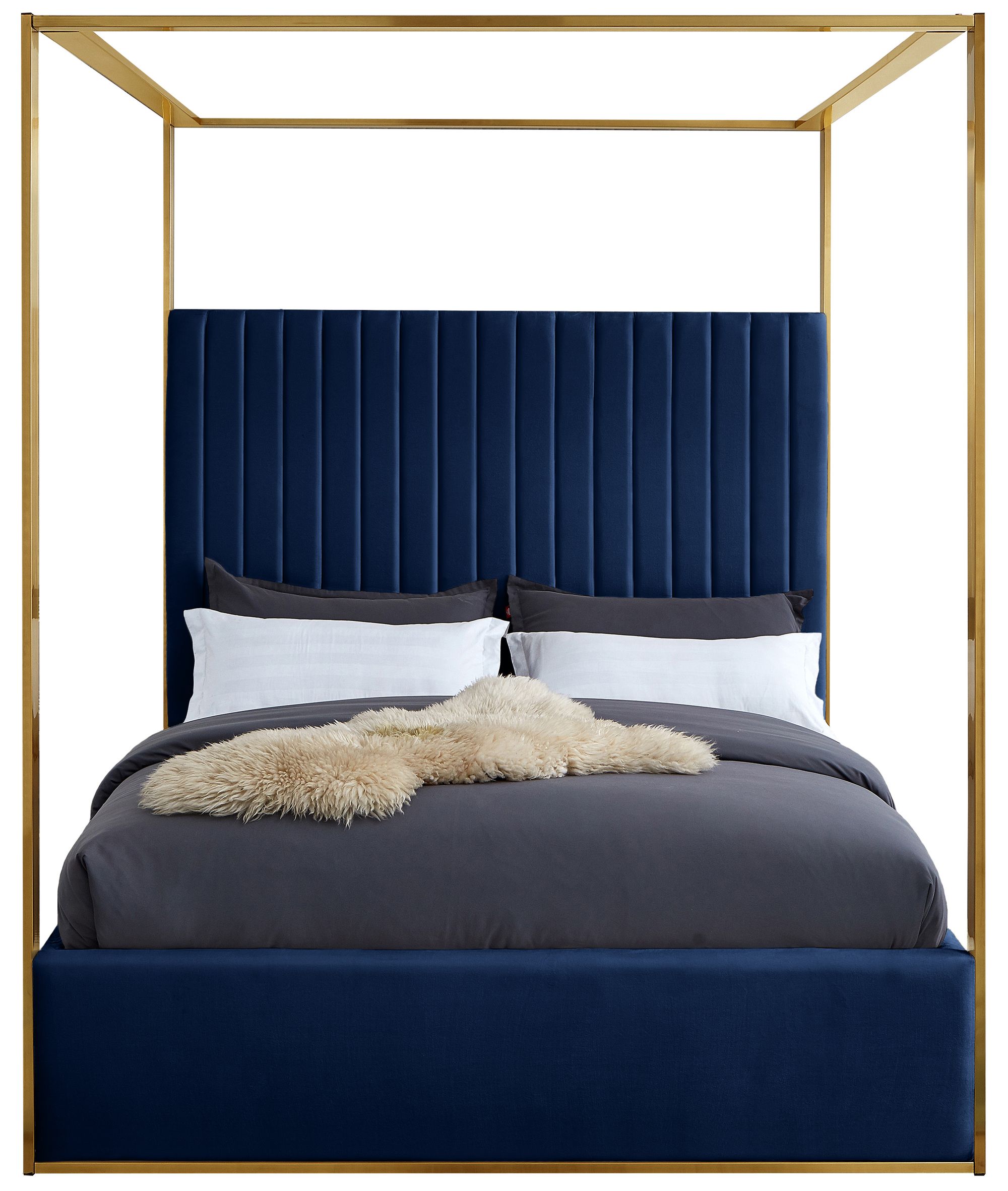 Jones Velvet King Size Canopy Bed