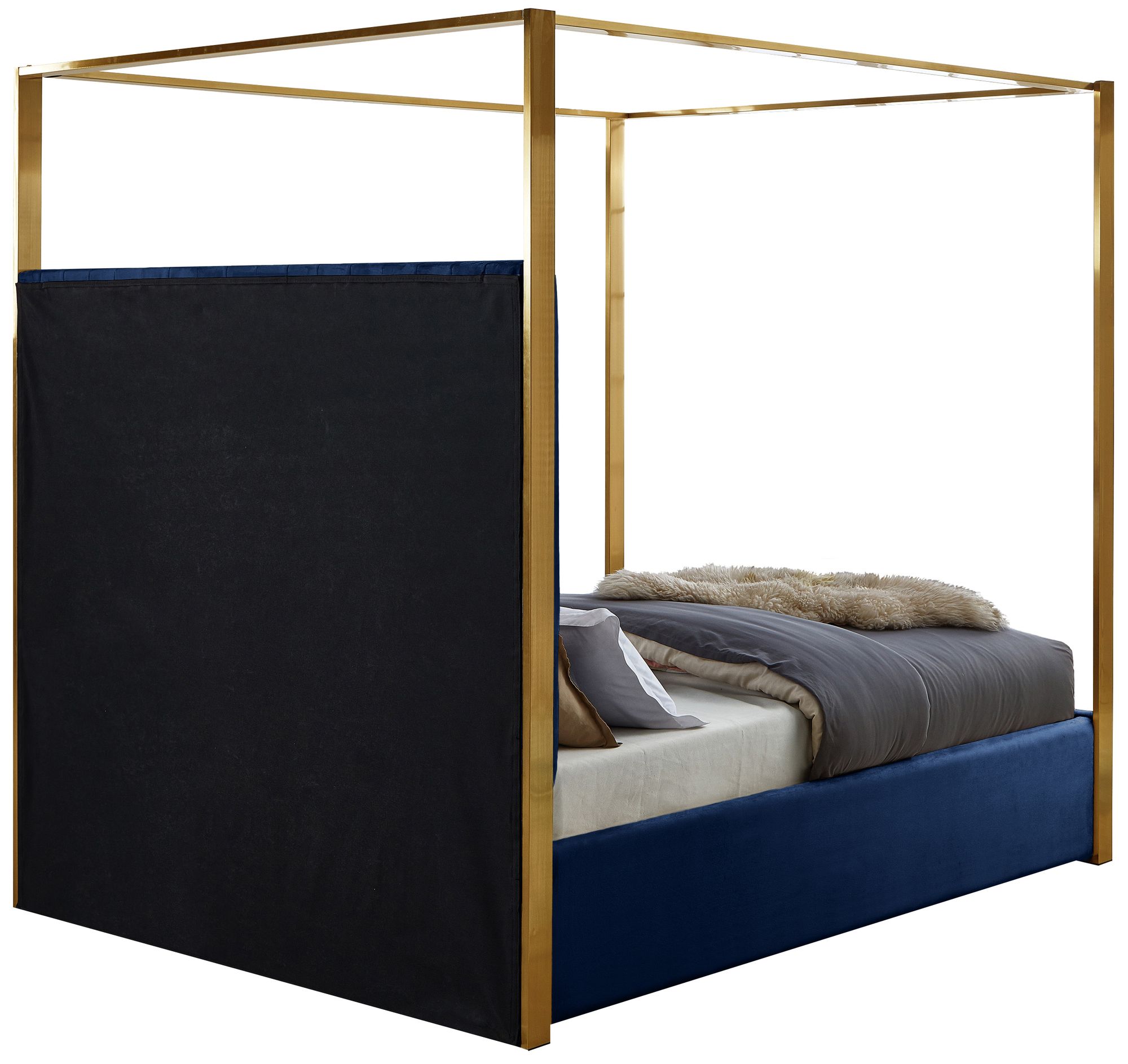 Jones Velvet King Size Canopy Bed