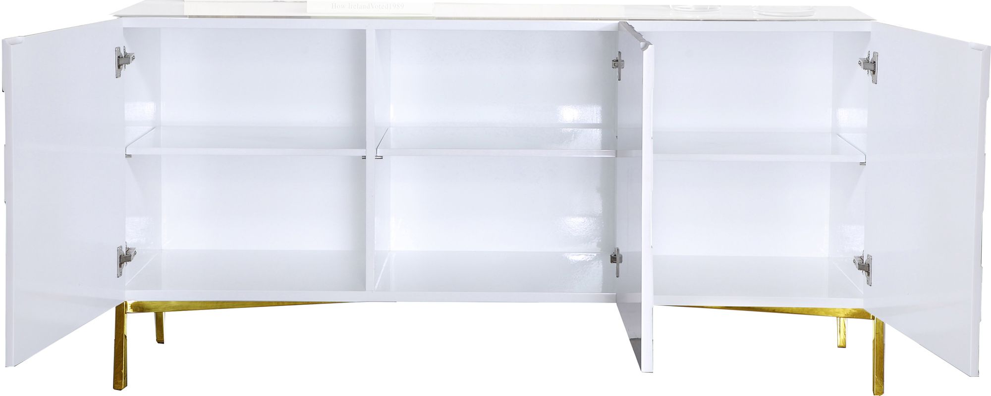 Collette 3-Door Sideboard with Gold Stainless Steel Base