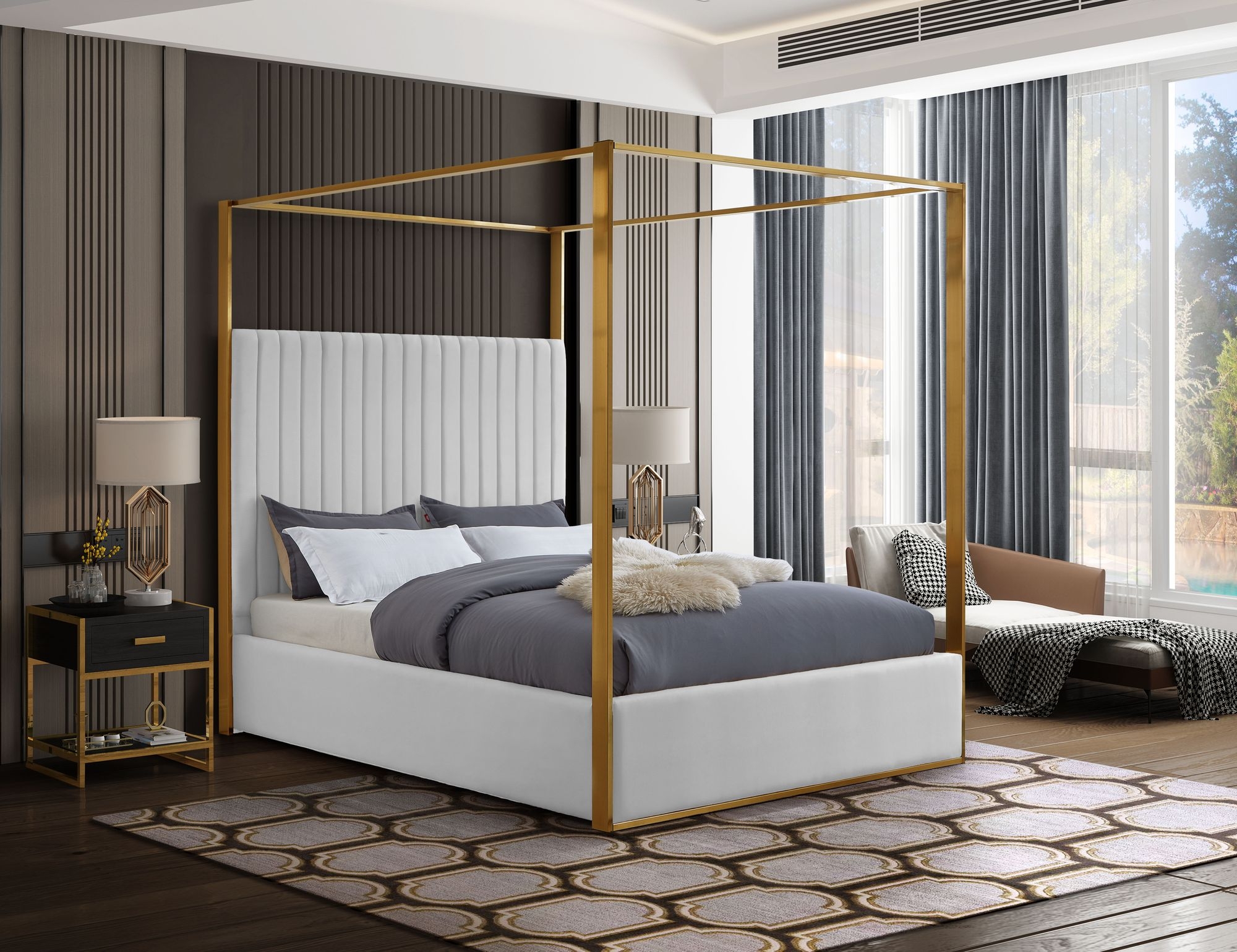 Jones Velvet Canopy Bed