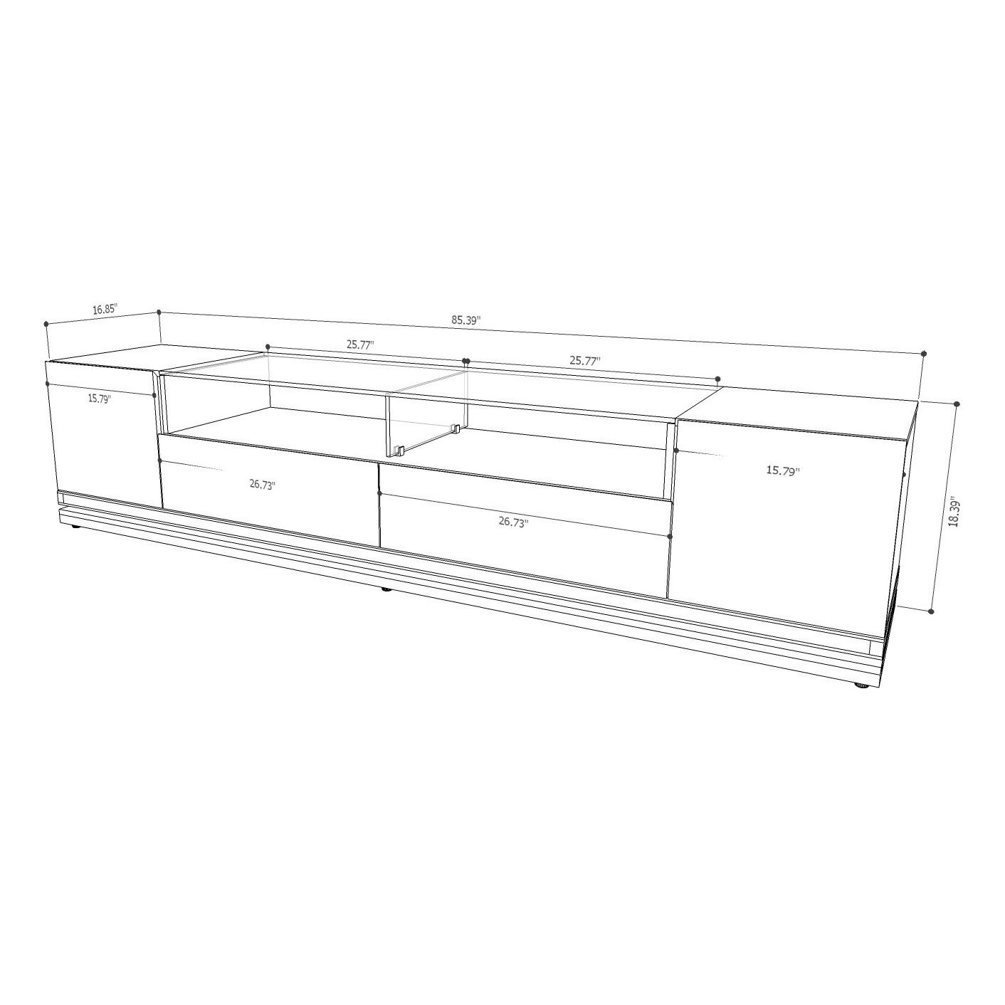 Vanderbilt TV Stand w/LED Lights