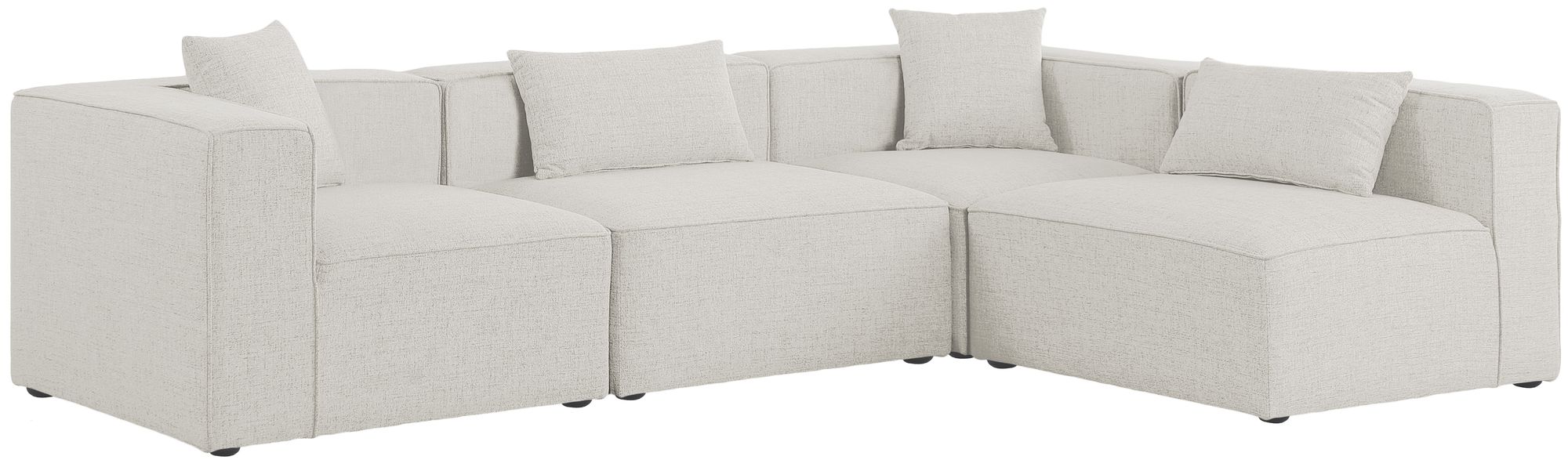 Cube 108" 4-Piece Linen Fabric Modular Corner Sectional