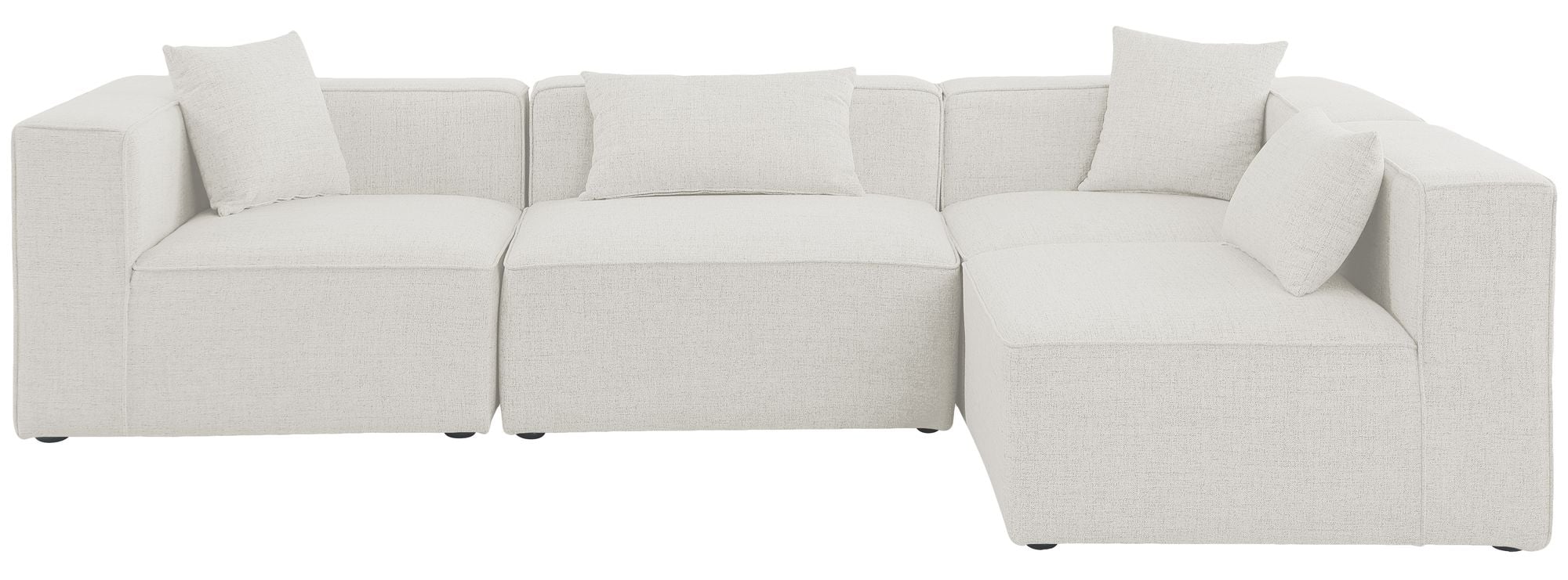 Cube 108" 4-Piece Linen Fabric Modular Corner Sectional