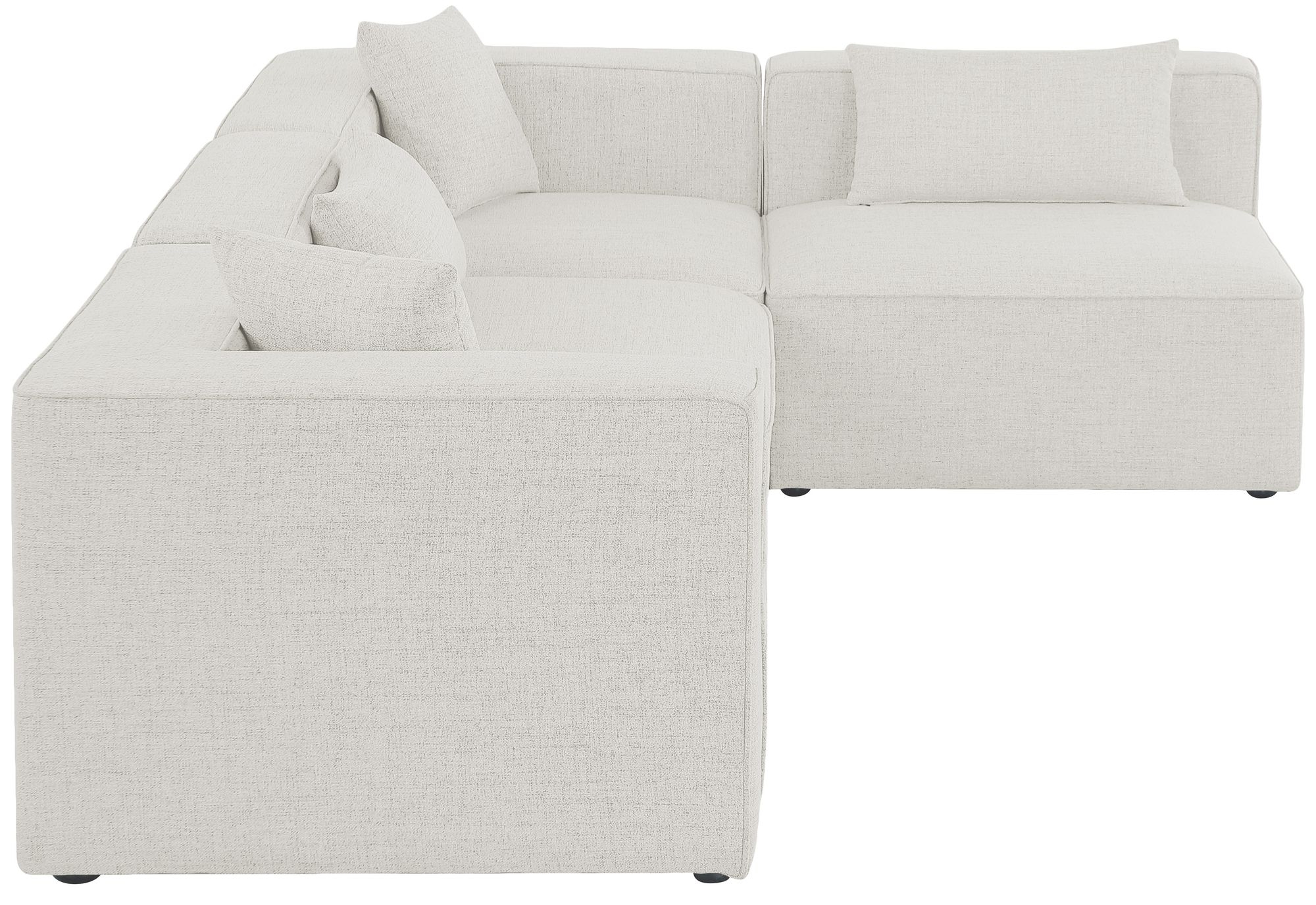 Cube 108" 4-Piece Linen Fabric Modular Corner Sectional