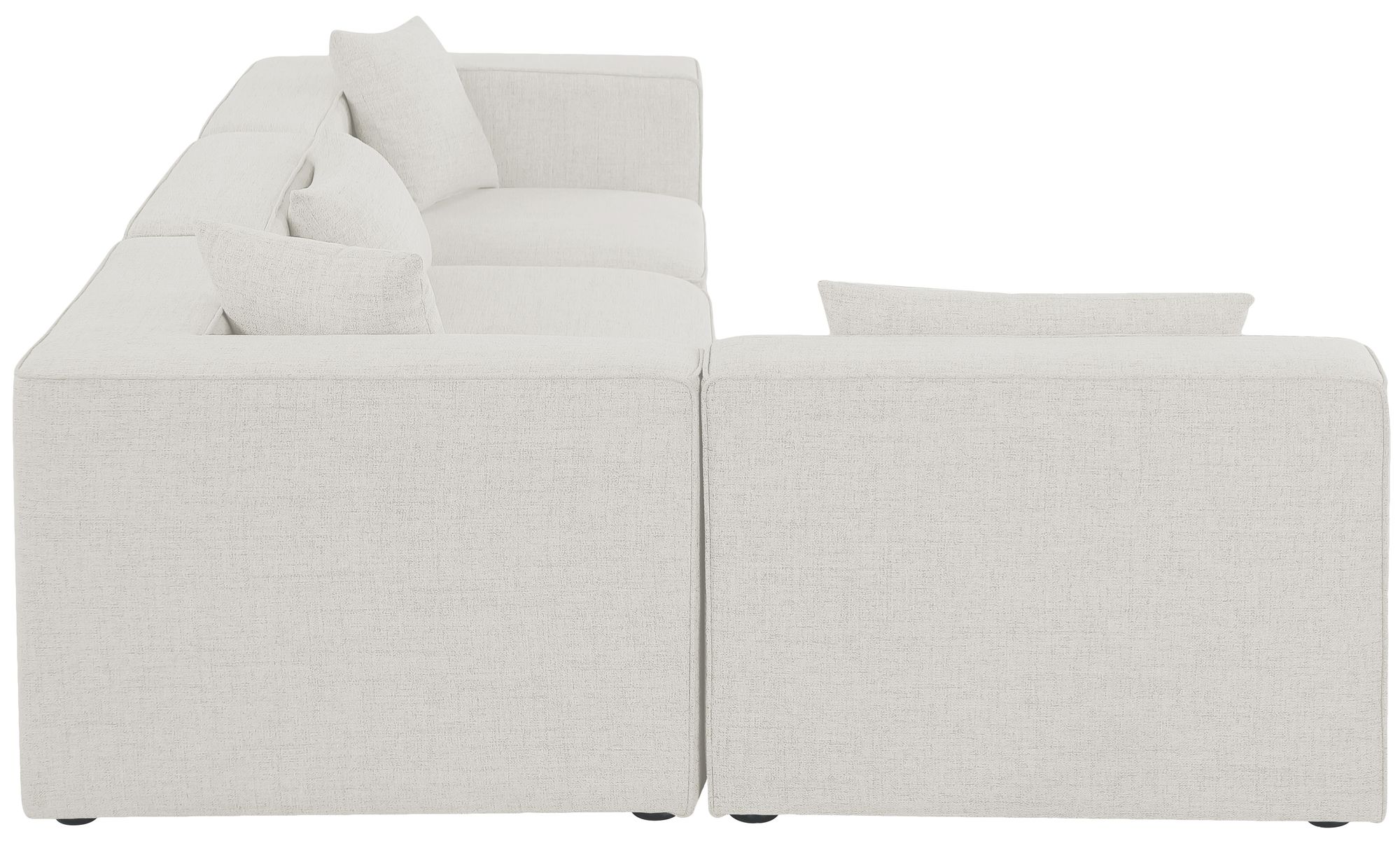 Cube 108" 4-Piece Linen Fabric Modular Corner Sectional