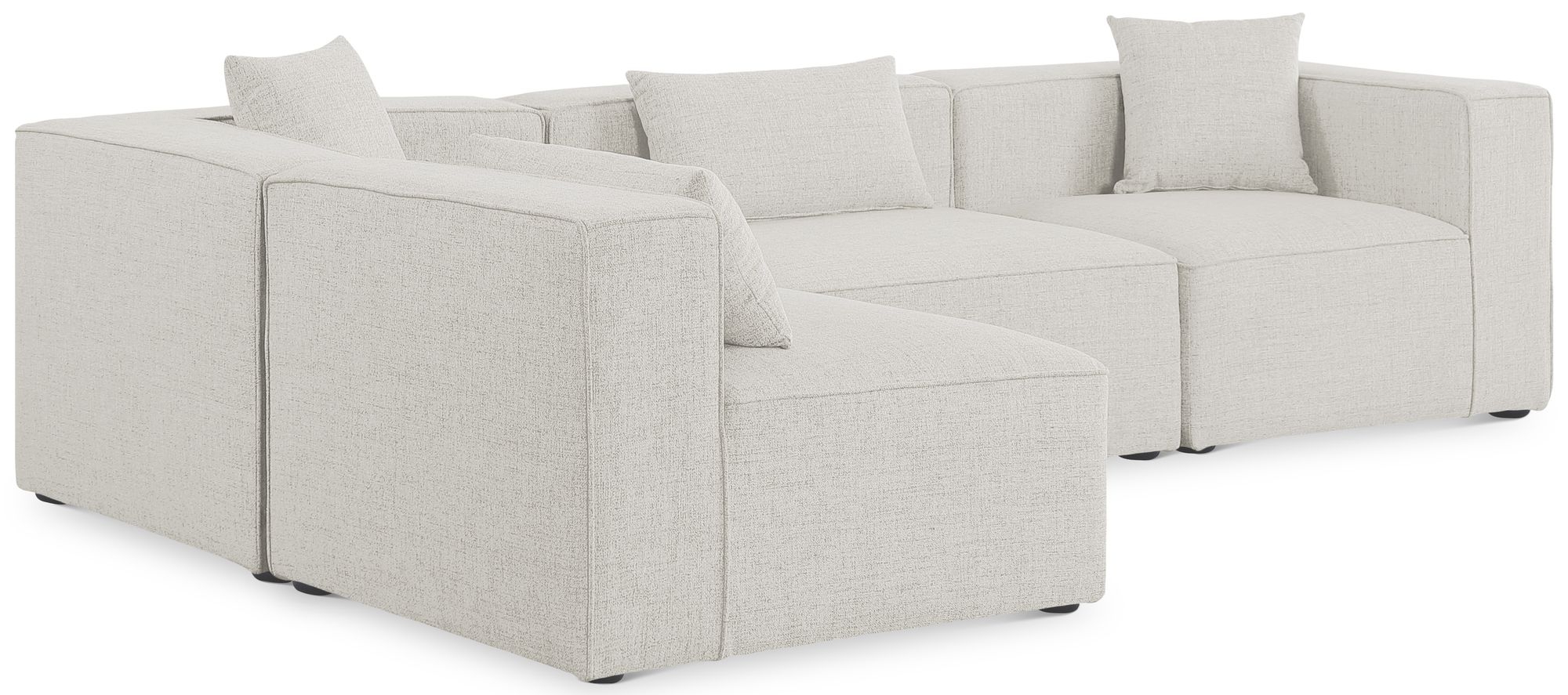 Cube 108" 4-Piece Linen Fabric Modular Corner Sectional
