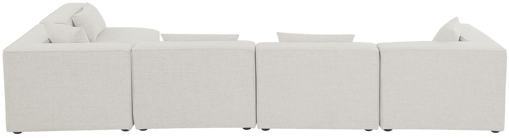 Cube 144" 5-Piece Linen Fabric Modular Corner Sectional