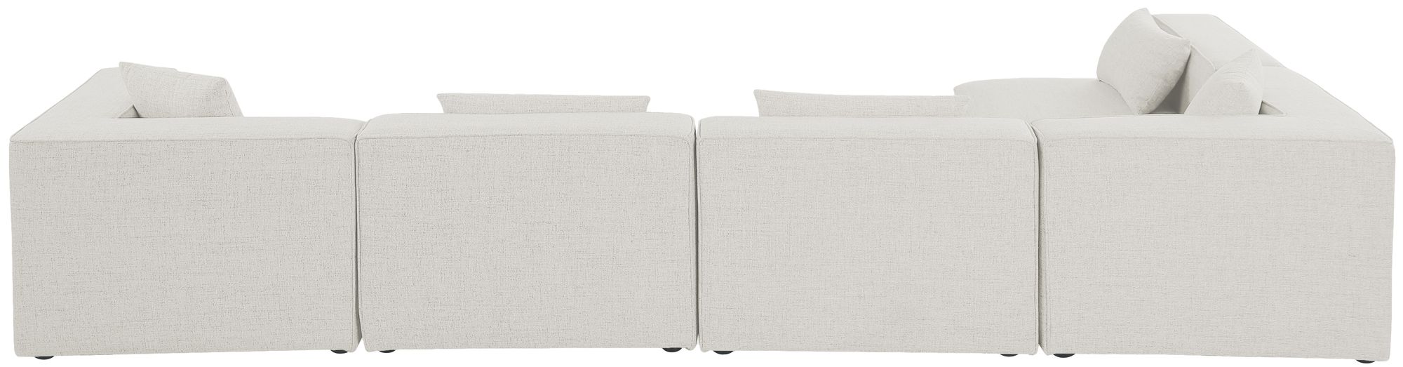 Cube 144" 5-Piece Linen Fabric Modular Corner Sectional