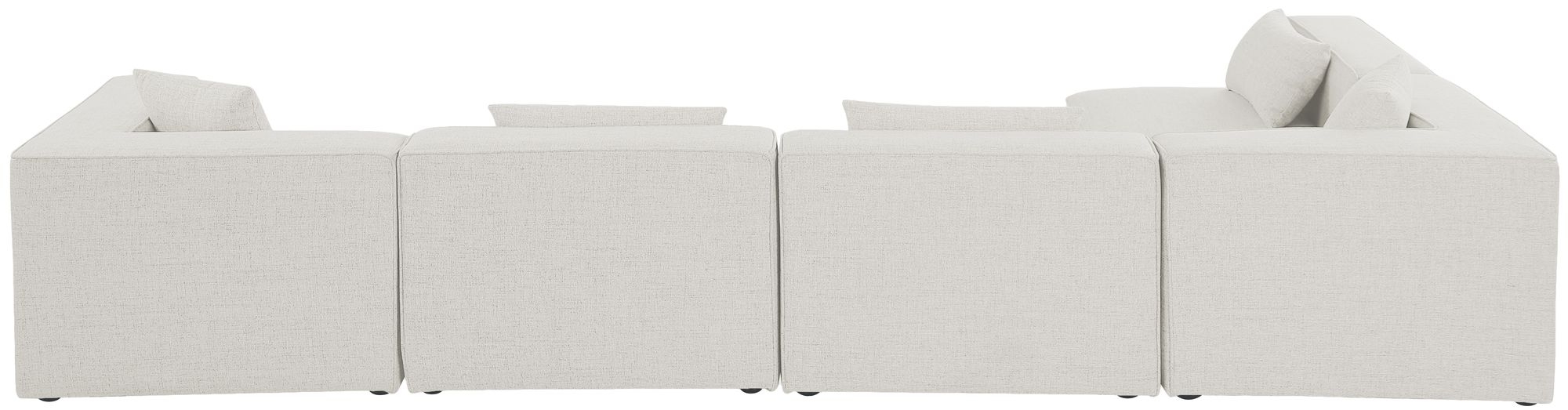 Cube 144" 5-Piece Linen Fabric Modular Corner Sectional