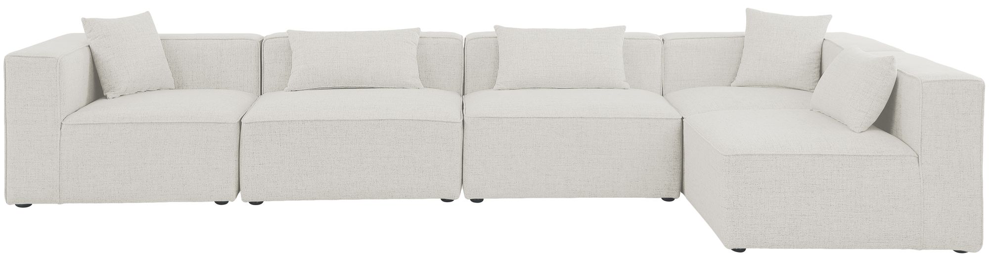 Cube 144" 5-Piece Linen Fabric Modular Corner Sectional