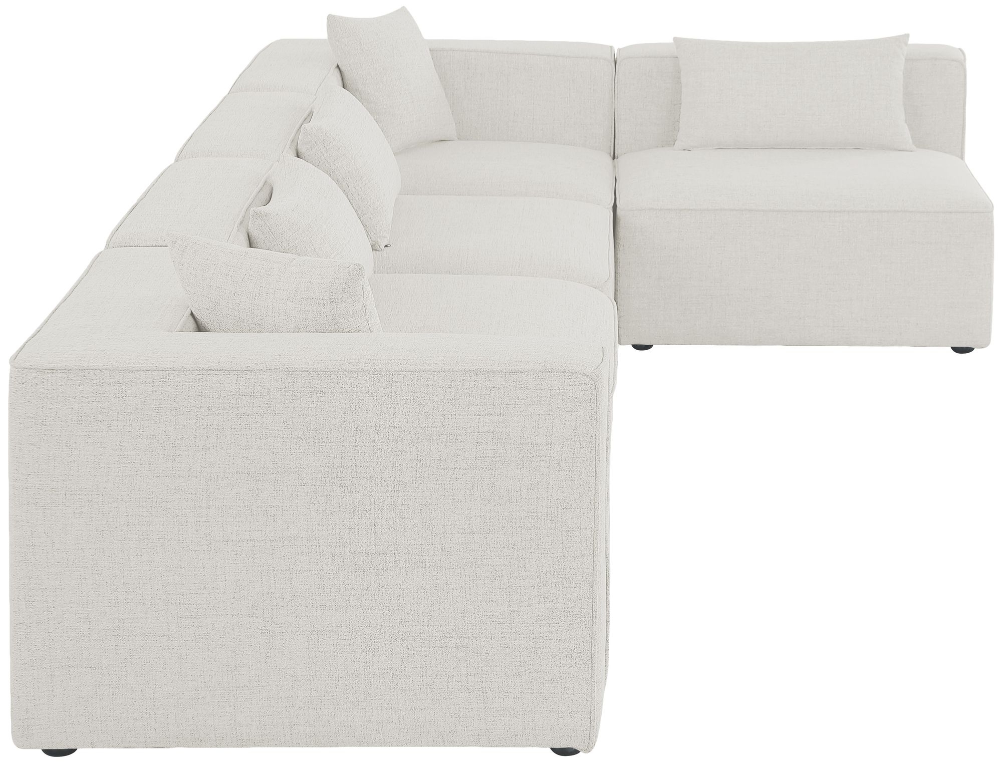 Cube 144" 5-Piece Linen Fabric Modular Corner Sectional