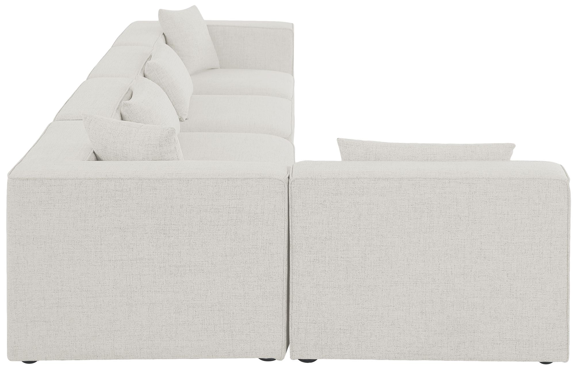 Cube 144" 5-Piece Linen Fabric Modular Corner Sectional