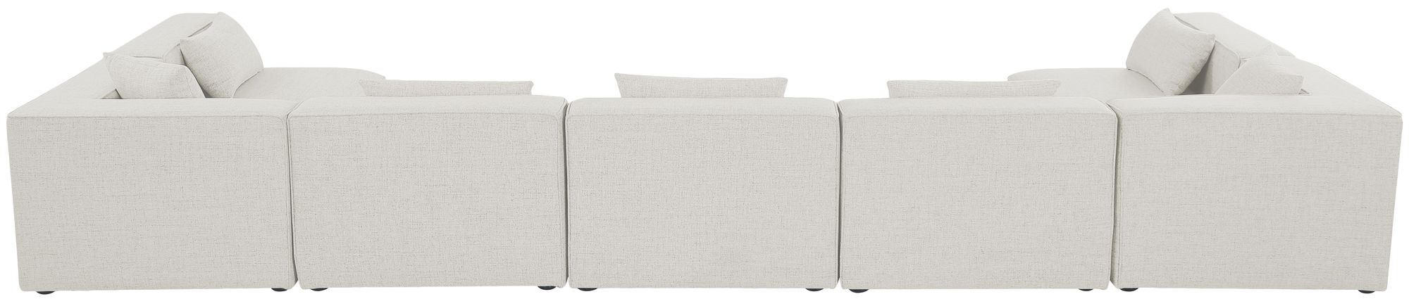 Cube 180" 7-Piece Linen Fabric Modular Sectional