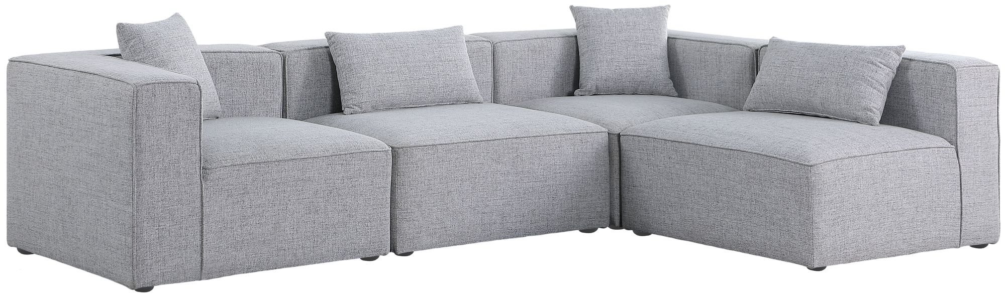 Cube 108" 4-Piece Linen Fabric Modular Corner Sectional