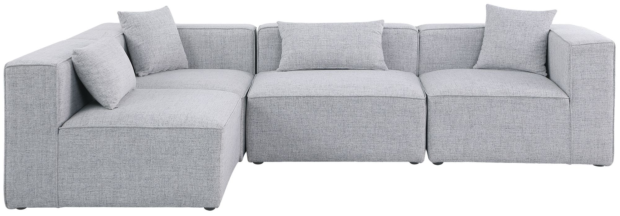 Cube 108" 4-Piece Linen Fabric Modular Corner Sectional