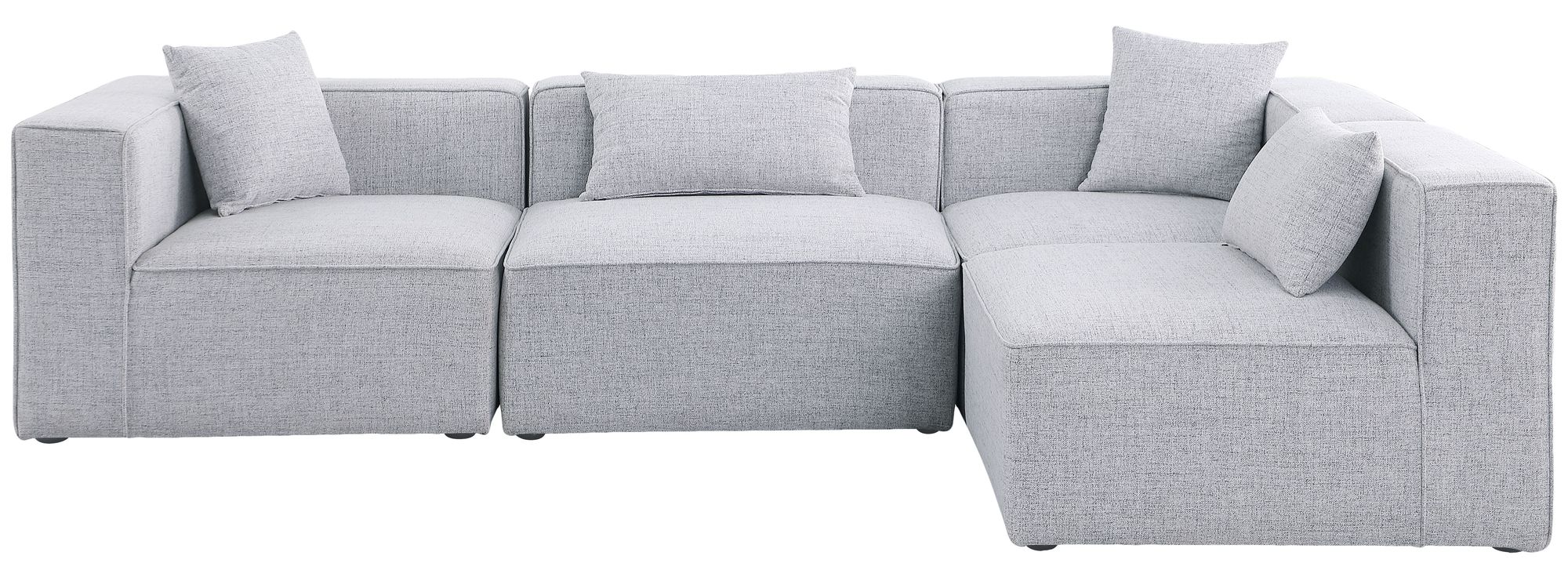 Cube 108" 4-Piece Linen Fabric Modular Corner Sectional