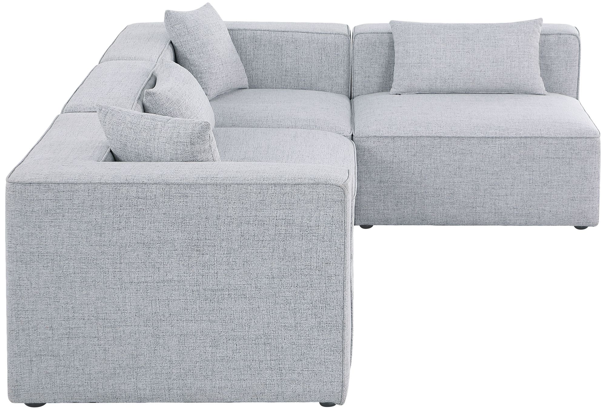 Cube 108" 4-Piece Linen Fabric Modular Corner Sectional