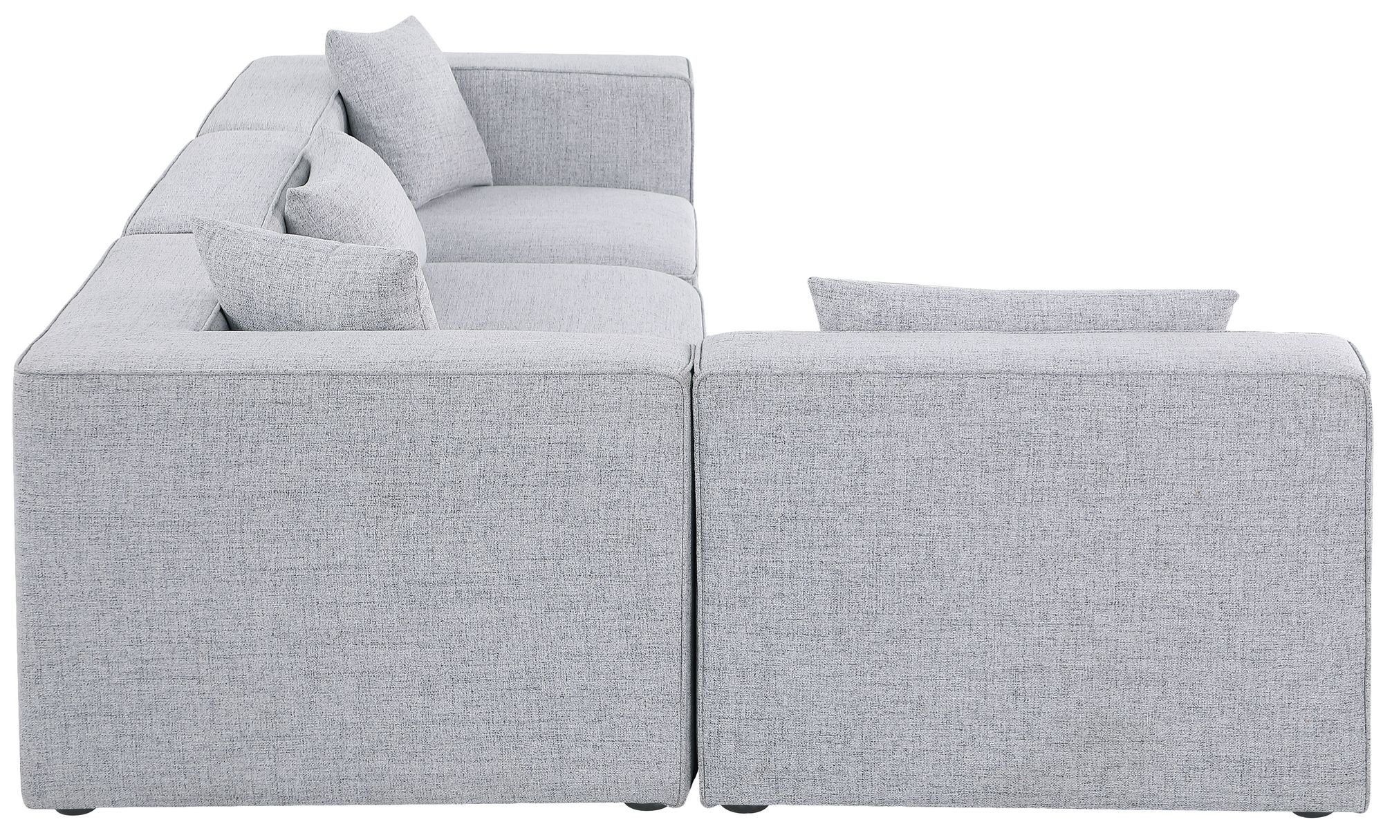 Cube 108" 4-Piece Linen Fabric Modular Corner Sectional