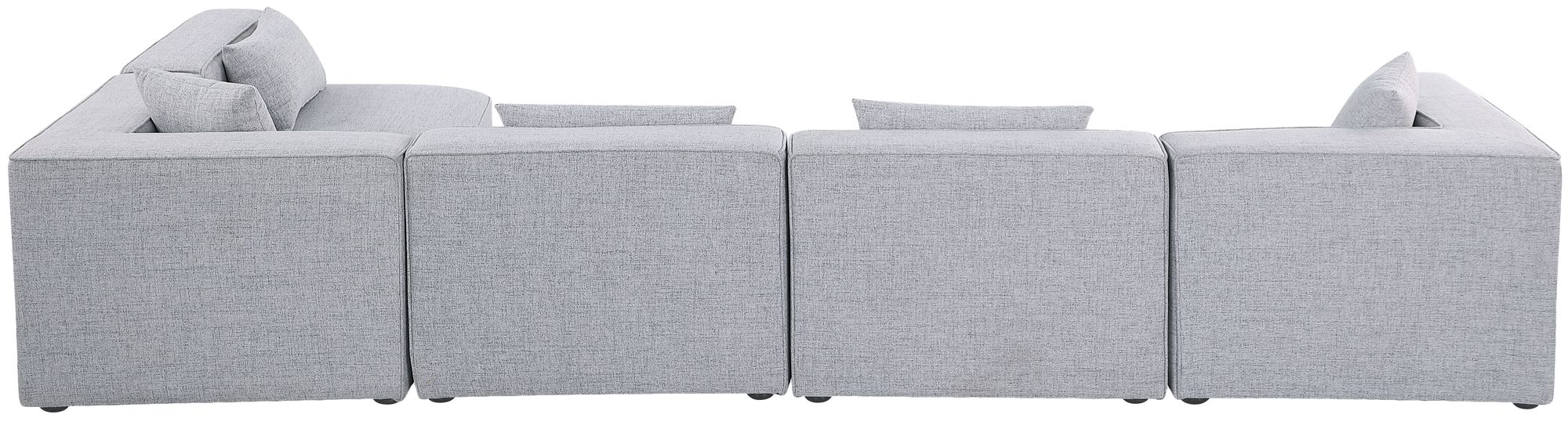 Cube 144" 5-Piece Linen Fabric Modular Corner Sectional