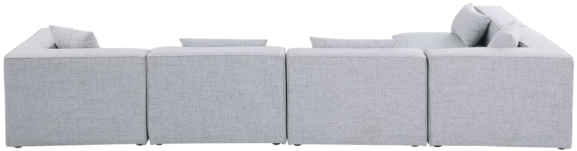Cube 144" 5-Piece Linen Fabric Modular Corner Sectional