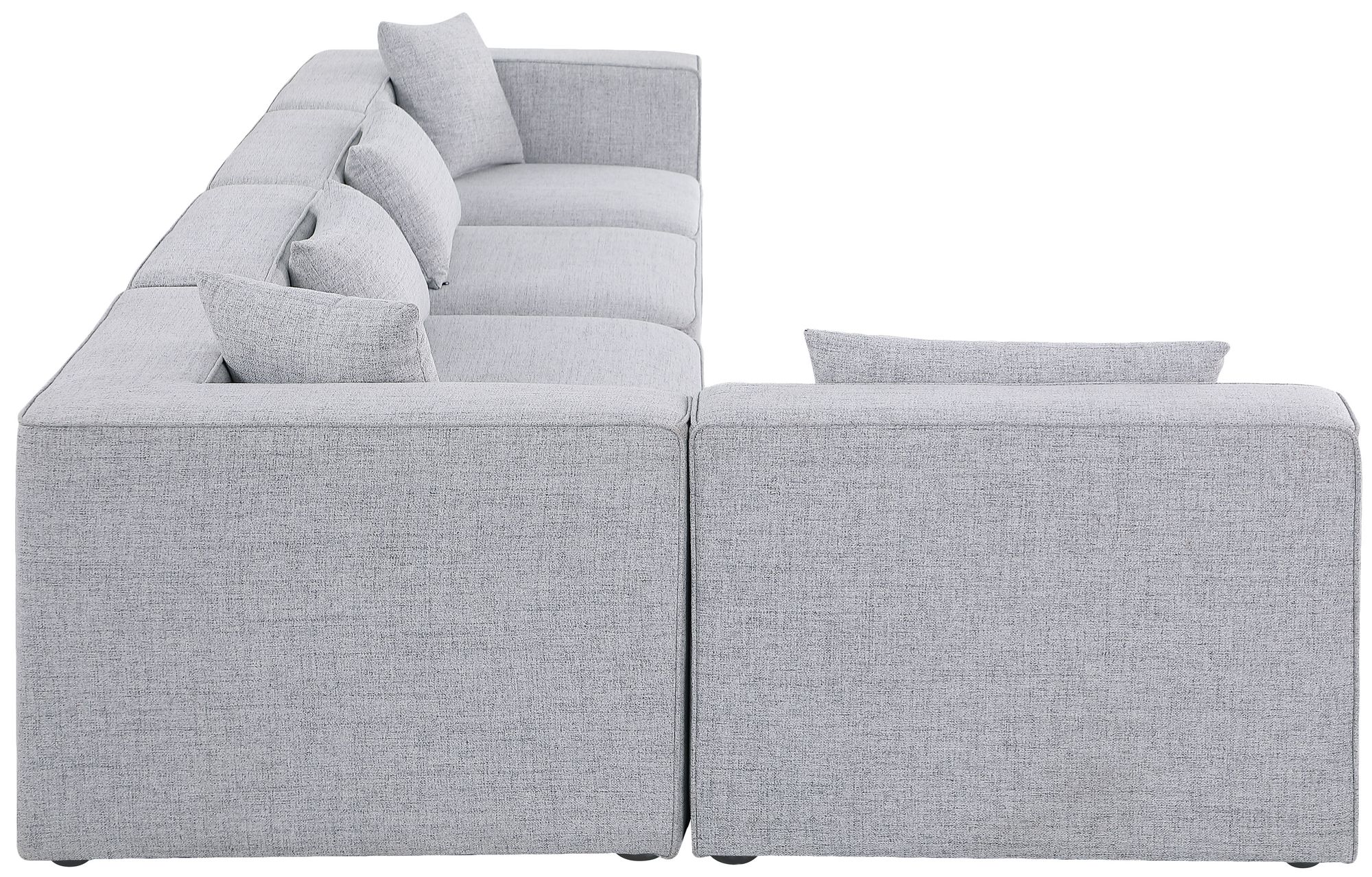Cube 144" 5-Piece Linen Fabric Modular Corner Sectional