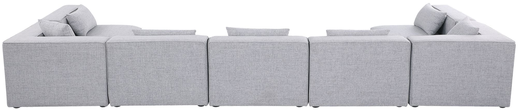 Cube 180" 7-Piece Linen Fabric Modular Sectional