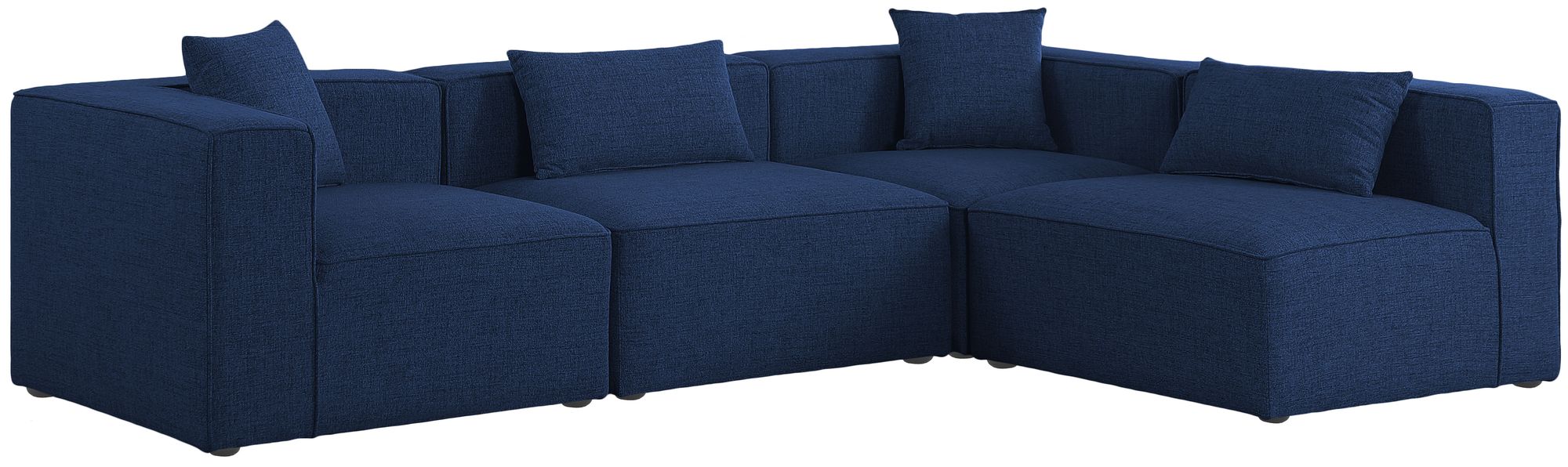 Cube 108" 4-Piece Linen Fabric Modular Corner Sectional