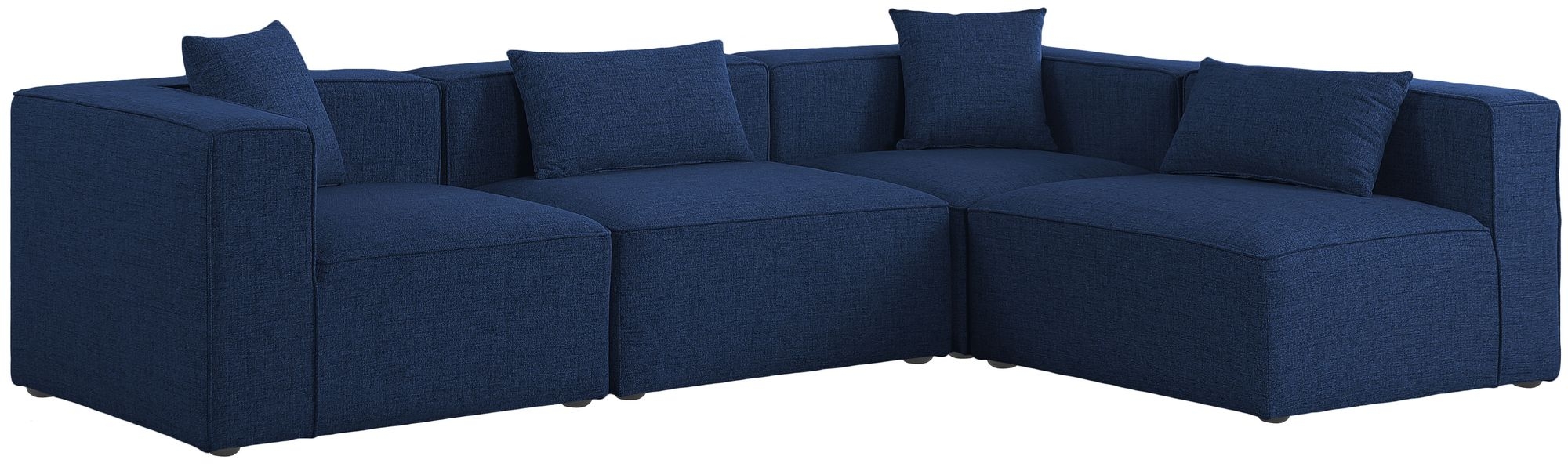 Cube 108" 4-Piece Linen Fabric Modular Corner Sectional