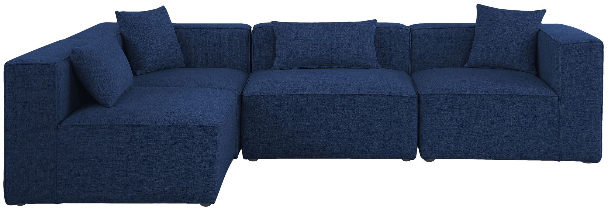 Cube 108" 4-Piece Linen Fabric Modular Corner Sectional