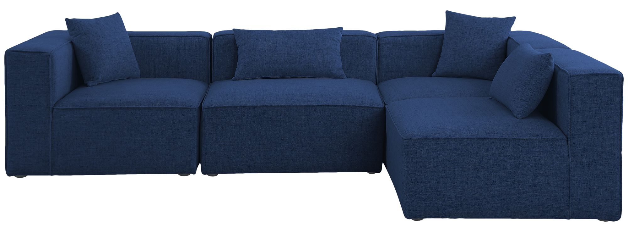 Cube 108" 4-Piece Linen Fabric Modular Corner Sectional