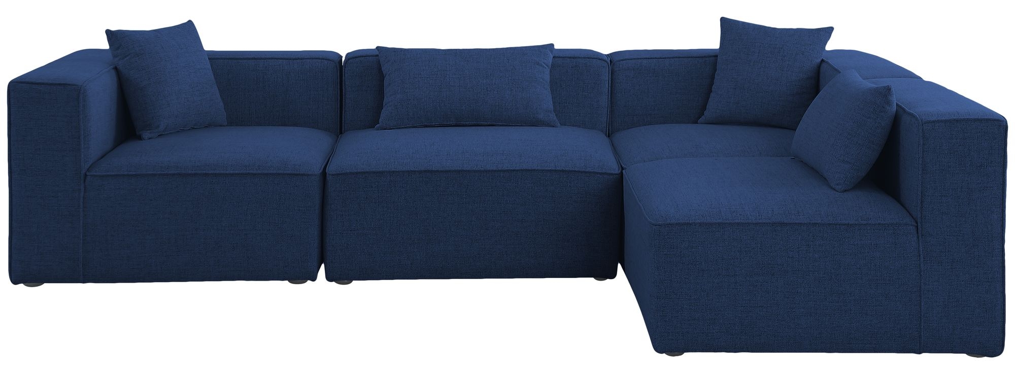 Cube 108" 4-Piece Linen Fabric Modular Corner Sectional
