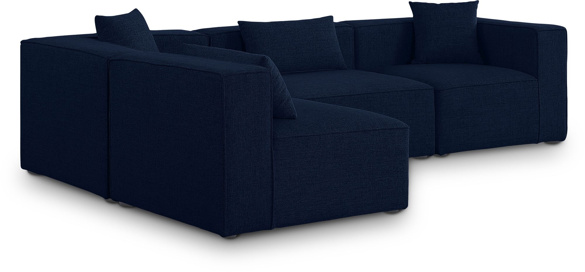 Cube 108" 4-Piece Linen Fabric Modular Corner Sectional