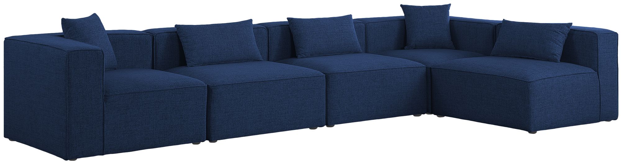 Cube 144" 5-Piece Linen Fabric Modular Corner Sectional
