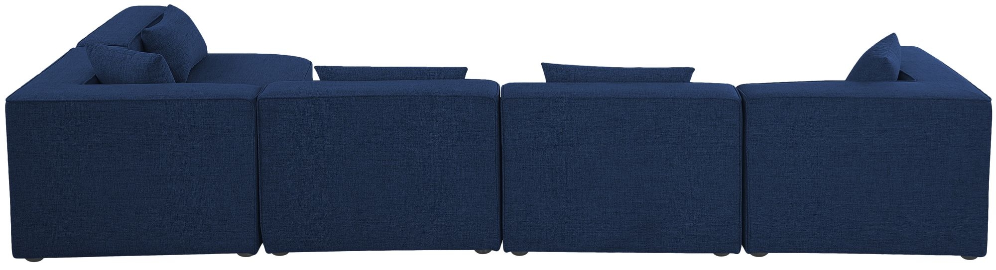 Cube 144" 5-Piece Linen Fabric Modular Corner Sectional
