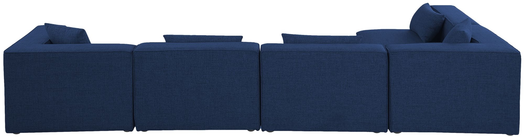 Cube 144" 5-Piece Linen Fabric Modular Corner Sectional