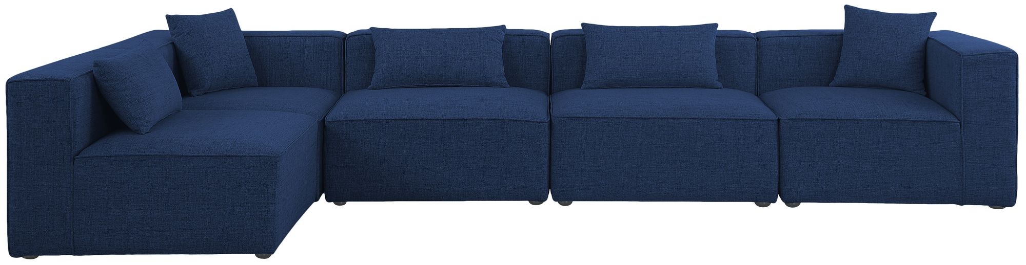 Cube 144" 5-Piece Linen Fabric Modular Corner Sectional