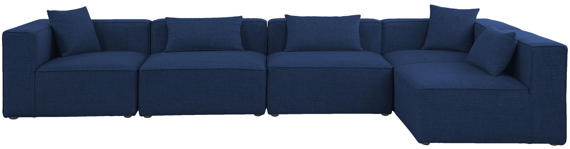 Cube 144" 5-Piece Linen Fabric Modular Corner Sectional