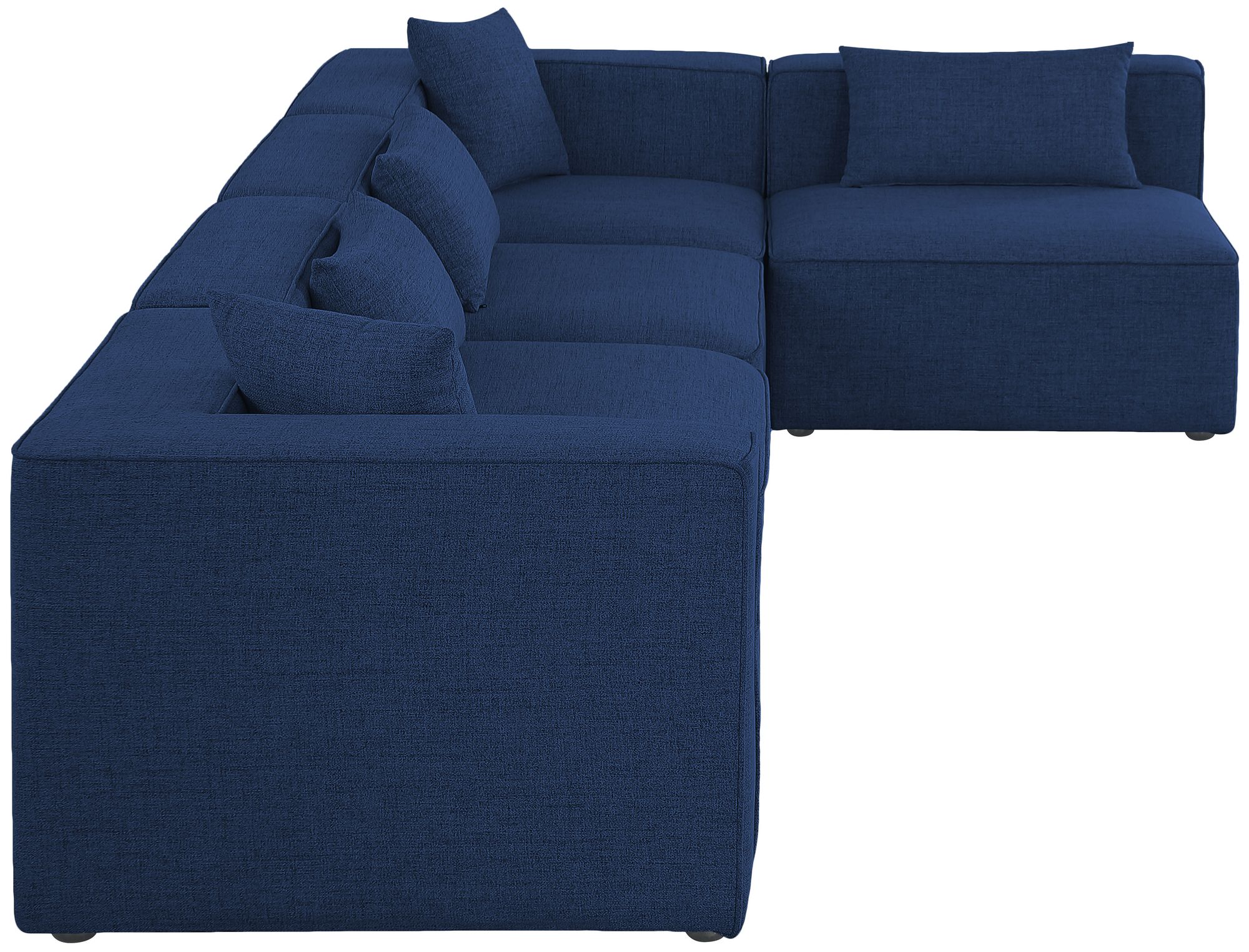 Cube 144" 5-Piece Linen Fabric Modular Corner Sectional