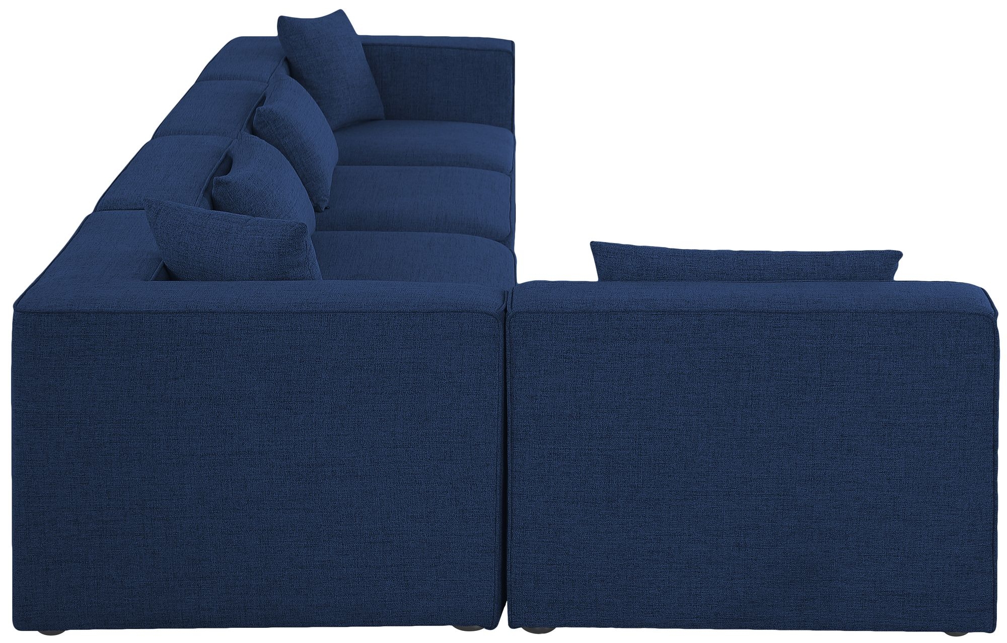 Cube 144" 5-Piece Linen Fabric Modular Corner Sectional