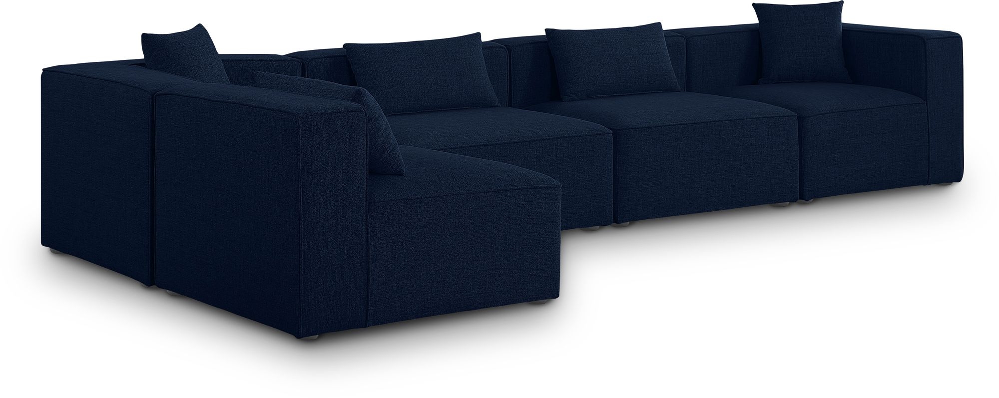 Cube 144" 5-Piece Linen Fabric Modular Corner Sectional