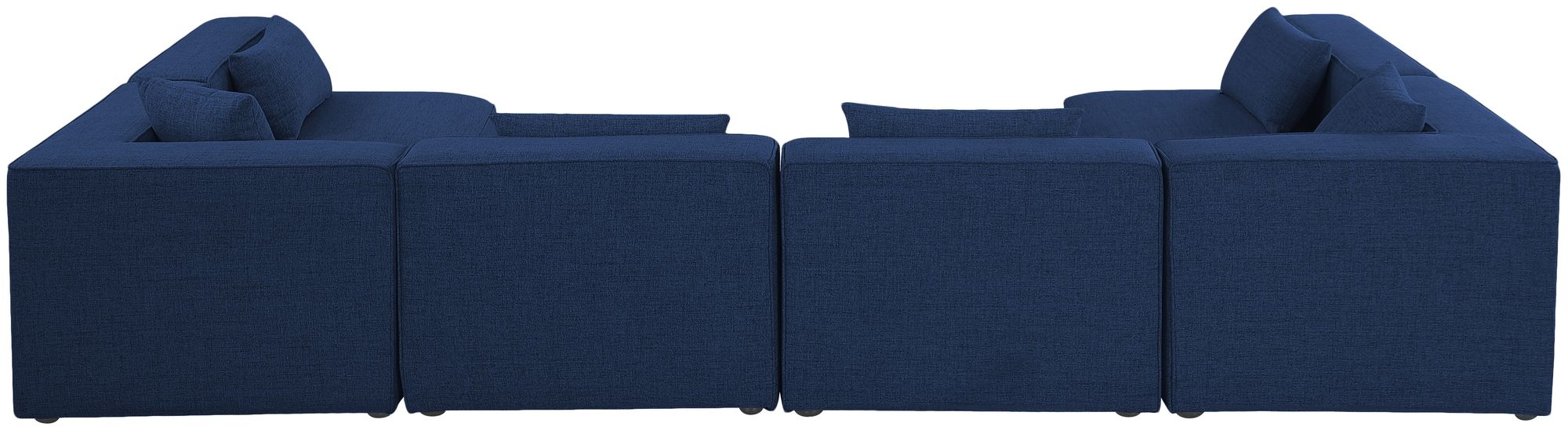 Cube 144" 6-Piece Linen Fabric Modular Corner U-Shape Sectional
